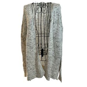 LOFT Heather Grey Cardigan Size Large